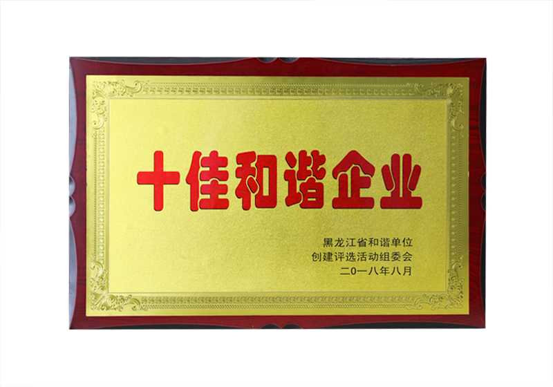 十佳和谐企业——黑龙江省和谐单位创建评选活动组委会